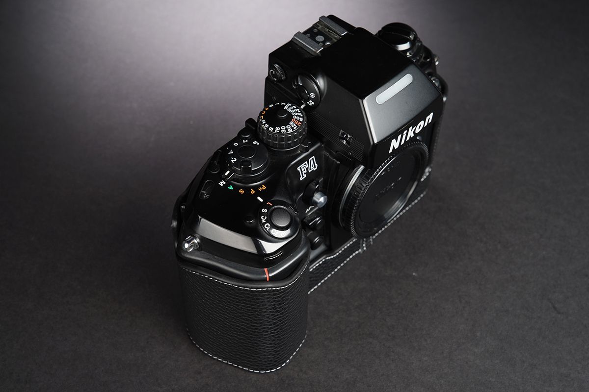 Genuine Real Leather Half Camera Case Bag Cover for Nikon F4